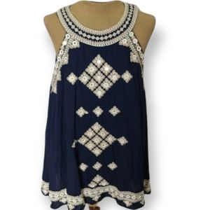 Saftire Embroidered Sleeveless Blouse